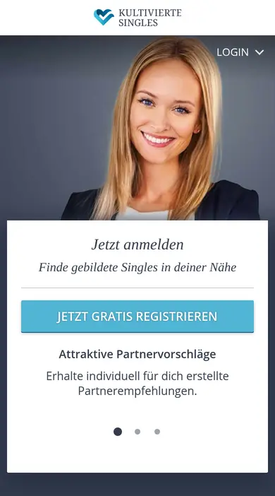 Kultivierte Singles Erfahrungen auf dem Smartphone: mobile Startseite von kultiviertesingles.at mit dem Hinweis auf die geplante App
