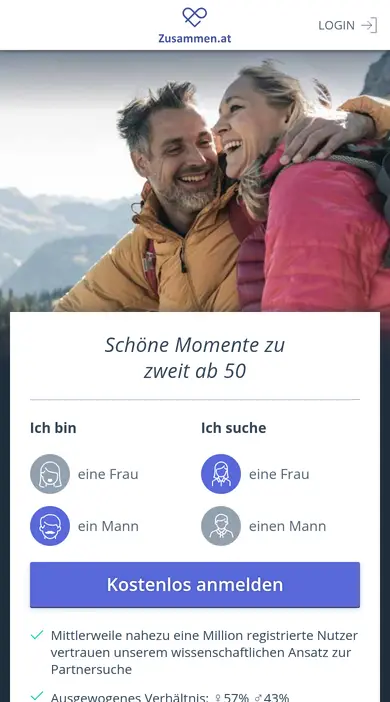 Zusammen.at Erfahrungen auf dem Smartphone: mobile Startseite von zusammen.at im Browser des Smartphones